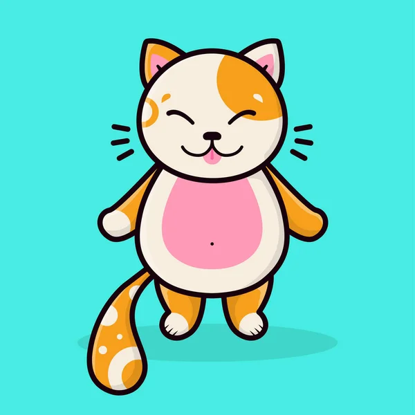 漫画かわいい生姜子猫 子供のカード 子供のポスター ベクターイラスト — ストックベクタ