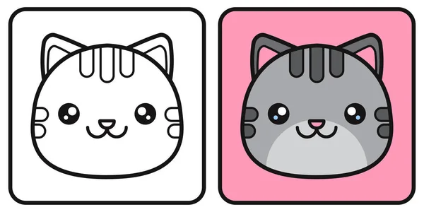Kolorowanki Dla Dzieci Kolorowanki Uśmiechnięty Szary Kot Ilustracja Wektora Ilustracja — Wektor stockowy