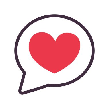 Sevgililer Günü geleneksel dekorasyonu. Çizgi film tarzında çizimler. Aşk mesajı.