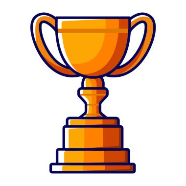 Ödül ödülü. Birincilik. Altın Kupa. Düz biçimli vektör illüstrasyonu.