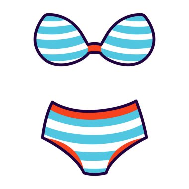 Kadın mayosu. Düz biçimli vektör illüstrasyonu.