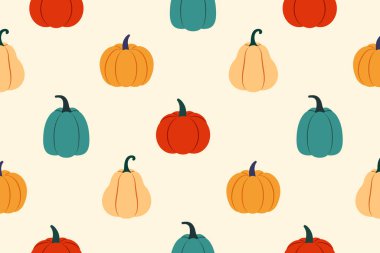 Kusursuz desenli olgun balkabağı. Vektör illüstrasyonu