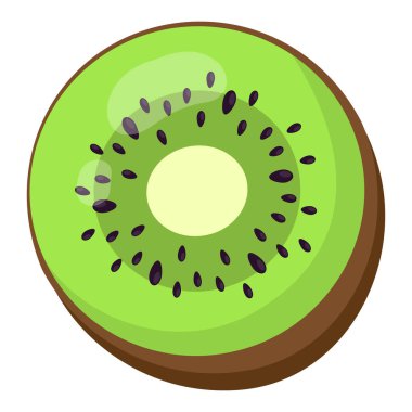 Beyaz arkaplanda Kiwi vektör illüstrasyonu.