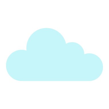 Bulut simgesi. Beyaz arkaplanda izole edilmiş düz biçimdeki vektör illüstrasyonu.