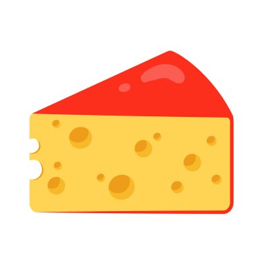 Bir parça peynir. Düz biçimli vektör illüstrasyonu.