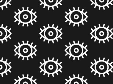 Göz deseni. Karanlık arka plan. Vektör illüstrasyonu.