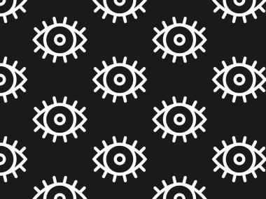 Göz deseni. Karanlık arka plan. Vektör illüstrasyonu.