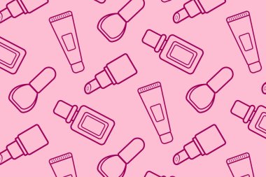 Dekoratif kozmetik. Vektör deseni. Çizim düz biçimli.