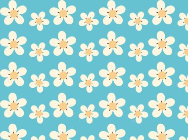 Beyaz çiçek deseni. Vektör illüstrasyonu.