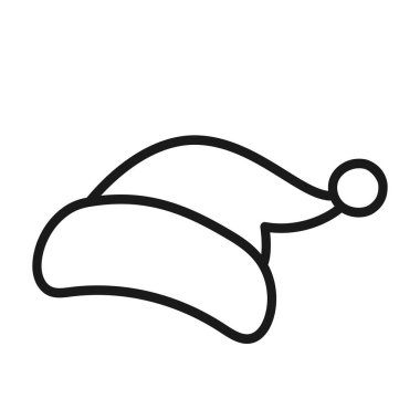 Noel Baba şapkası. Boyama sayfası. Vektör illüstrasyonu.