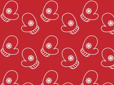 Bir çift eldiven. Vektör Noel illüstrasyonu.