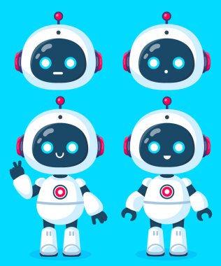 Şirin robot. Vektör düz resimleme.