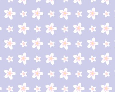 Beyaz çiçek deseni. Vektör illüstrasyonu.