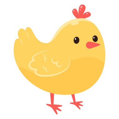 Sevimli piliç. Düz biçimli vektör illüstrasyonu...