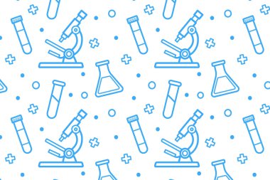 Tıbbi aletler düzeni. Laboratuvar. Teşhisler. Düz biçimli vektör illüstrasyonu.