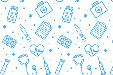 Tıbbi aletler düzeni. Laboratuvar. Teşhisler. Düz biçimli vektör illüstrasyonu.