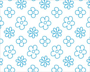 Mavi çiçek deseni. Vektör düz resimleme.