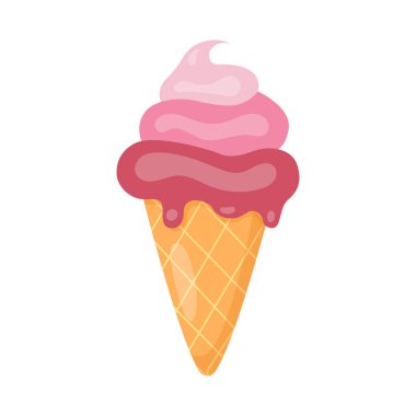 Dondurma külahı. El çizimi. Vektör illüstrasyonu.