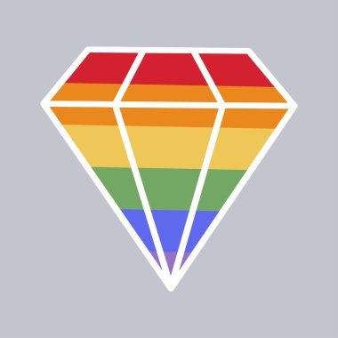 Gökkuşağı Elması. LGBT çıkartmaları. Gurur ayı. El çizimi. Vektör illüstrasyonu.