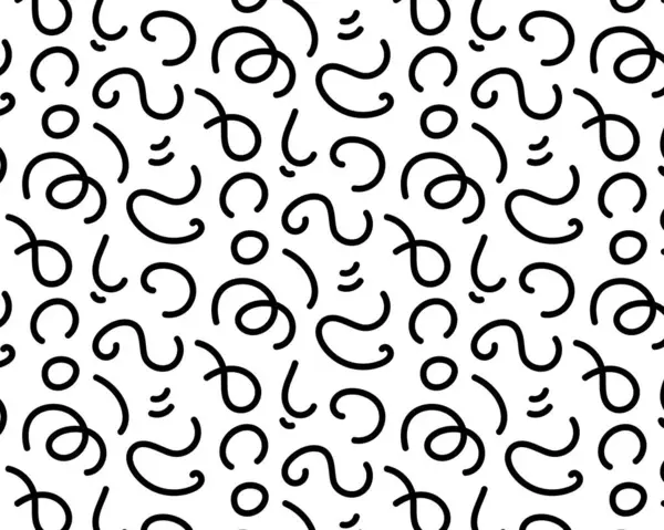 Beyaz arkaplanda siyah çizgiler var. Soyut arkaplan. Vektör illüstrasyonu, el çizimi.