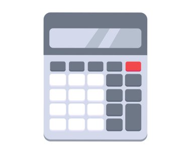 Hesap makinesi yerleşimi. Kırtasiye malzemeleri. Vektör illüstrasyonu.