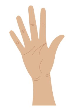 El hareketleriyle. Parmakları sayıyorum. Beş parmak. Vektör illüstrasyonu.