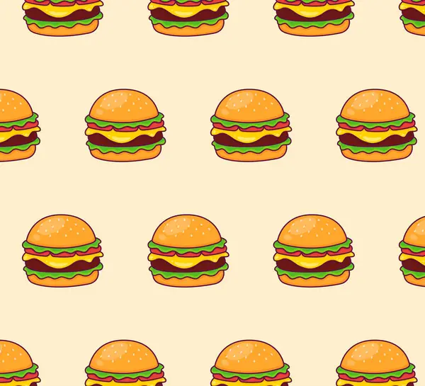 Hamburger deseni. Çizburger çizgi filmi. Vektör illüstrasyonu.