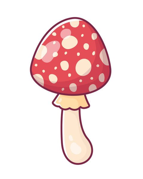 Cute cartoon mushroom. Hand drawing. Vector illustration.