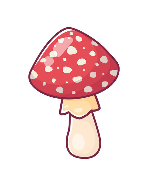 Cute cartoon mushroom. Hand drawing. Vector illustration.