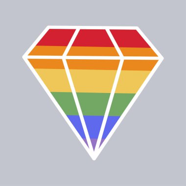 Gökkuşağı Elması. LGBT çıkartmaları. Gurur ayı. El çizimi. Vektör illüstrasyonu.