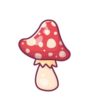 Güzel mantar mantarı. El çizimi. Vektör illüstrasyonu.