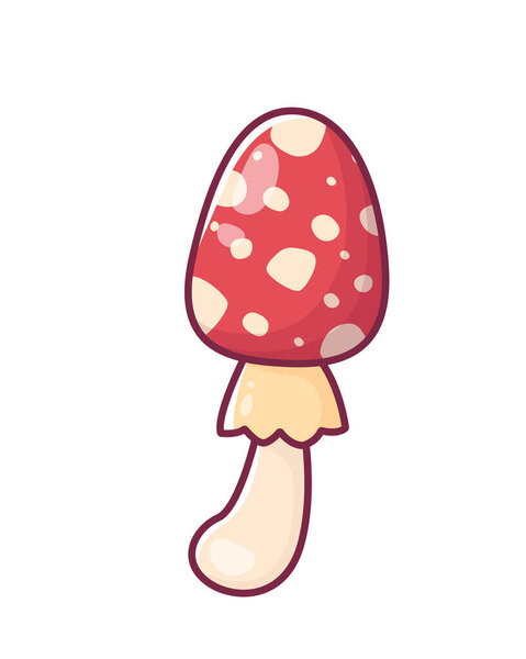 Cute cartoon mushroom. Hand drawing. Vector illustration.