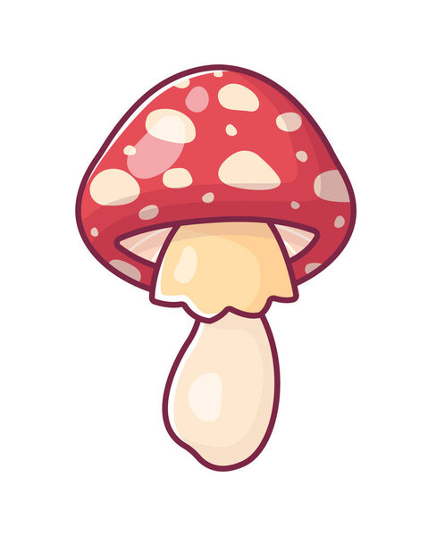 Cute cartoon mushroom. Hand drawing. Vector illustration.