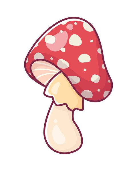 Cute cartoon mushroom. Hand drawing. Vector illustration.