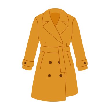 Sonbahar ceketi. Elle çizilmiş illüstrasyon. Düz vektör çizimi beyaz arkaplanda izole edildi