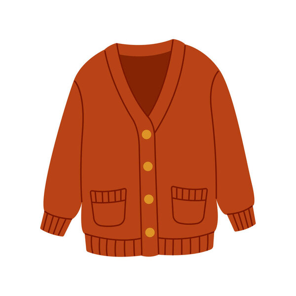 Warm sweater. Hand-drawn illustration. Flat vector illustration isolated on a white background