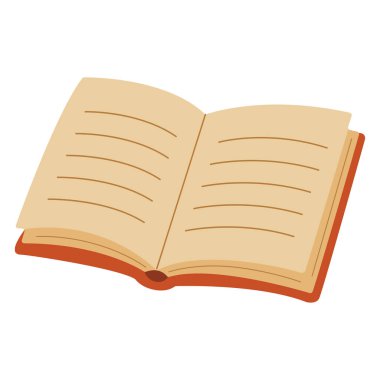 Açık bir kitabın vektör çizimi. Notlar için not. Beyaz bir arka planda izole edilmiş. Düz biçim tasarımı.