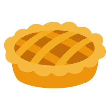 Balkabağı turtası. Şükran Günü tasarımı. İzole edilmiş arka plan. Vektör düz resimleme.