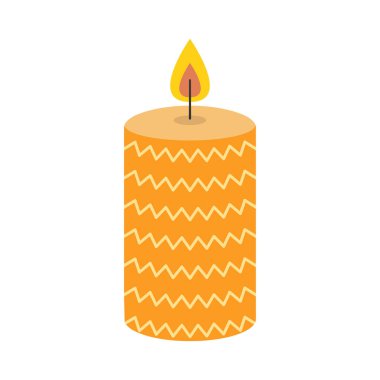 Mumlar. Aromaterapi. Ev dekoru. Düz vektör çizimi beyaz arkaplanda izole edildi.