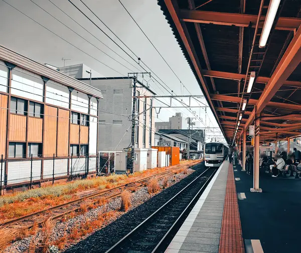 Japonya kırsal kesimindeki tren istasyonu