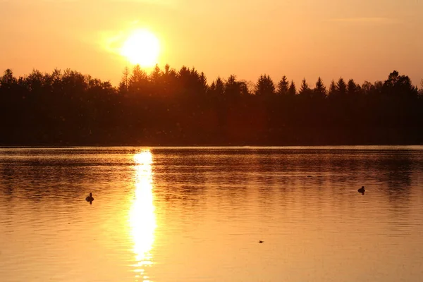 Stock image Sonnenuntergang am Lech - Bayern / Sundown at River Lech - Bavaria /