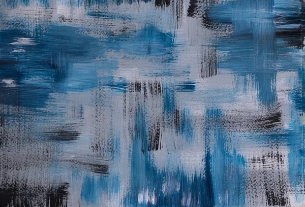 Kreative Blaue Abstrakte Handbemalte Hintergrund Tapete Textur Nahaufnahme Von Acrylmalerei — Stockfoto