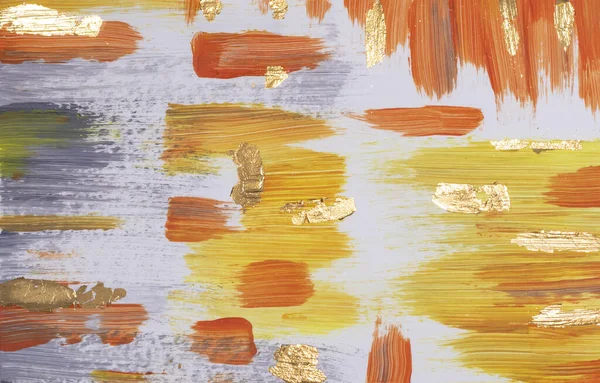 Kreative Weiße Orange Goldene Abstrakte Handbemalte Hintergrund Tapete Textur Nahaufnahme — Stockfoto