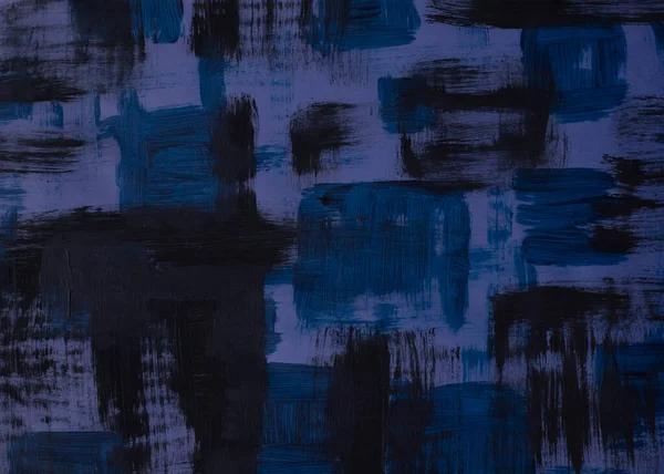Abstrakte Hintergrundstruktur Dunklem Blau Violett Und Schwarz Acryl Pinselstriche Auf — Stockfoto