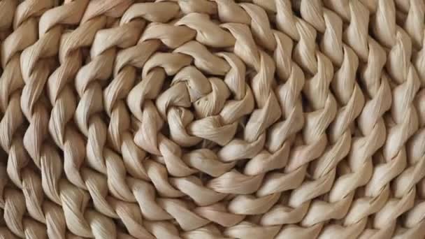 Woven Hyacinth Mat Carpet Made Water Hyacinth Fibers Kitchen White — Vídeo de Stock