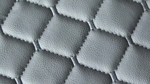 Quilted Fabric Pattern Texture Sofa Gray Eco Leather Decorative Background — Stockvideo