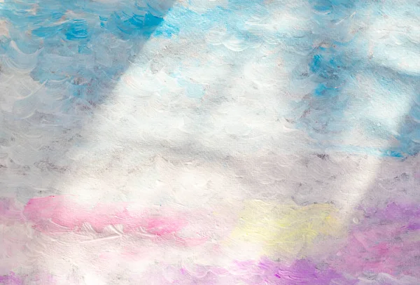 Work Art Original Oil Acrylic Painting Depicting Sunset Sunrise Clouds — Stok fotoğraf