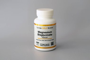 IRPEN, UKRAINE - JANUARY 20 20223, California Gold Nutrition Magnesium Bisglycinate, Illustrative Editorial
