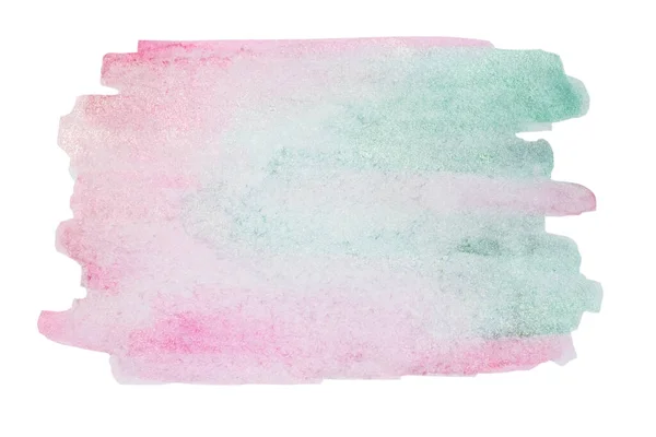 Abstract Roze Vlek Met Groen Getextureerd Papier Geïsoleerd Witte Achtergrond — Stockfoto