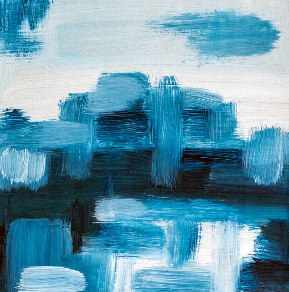 Абстрактно Окрашенный Фон Кисточками Синего Цвета Синяя Картина — стоковое фото